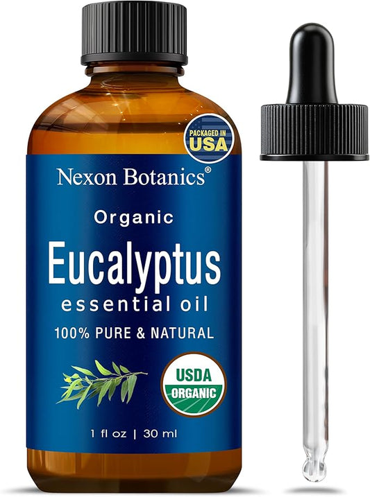 Organic Eucalyptus Essential Oil 30 ml - Pure, Natural Oil for Aromatherapy, Diffusers, DIY, Candle and Soap Making Scent - Nexon Botanics