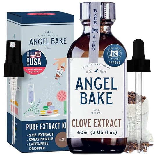 Pure Clove Extract for Baking and Mixology- 100 Servings, Culinary Aromatics Kosher, Keto Friendly, Vegan & Gluten-Free for Cooking, Desserts, Beverages & Recipes (2 Oz Extract with Latex-Free Dropper & Spritzer)