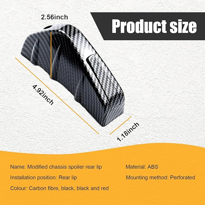 Augeny 4PCS Car Rear Lower Bumper Wing Lip Diffuser, Anti-Crash Auto Shark Fin Spoiler Protector with Mounting Screws, Universal Rear Bumper Lip Diffuser Kit for Car SUV Truck (Carbon Fiber)