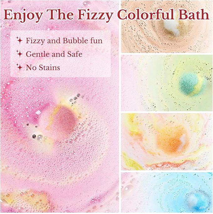 12-Pack Luxury Bath Bomb Gift Set for Men & Women,Aromatherapy Spa Set with Essential Oils,Perfect for Mother’s Day & Valentine’s Day Gifts,Relaxation & Self Care Bath Essentials