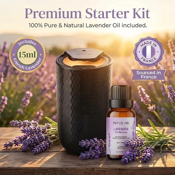 Waterless Essential Oil Diffuser – Portable Cordless Aromatherapy Diffuser for Home, Car, Office – 3 Mist Levels - 4 Timer Modes - 15ml Oil Capacity - USB-C Rechargeable