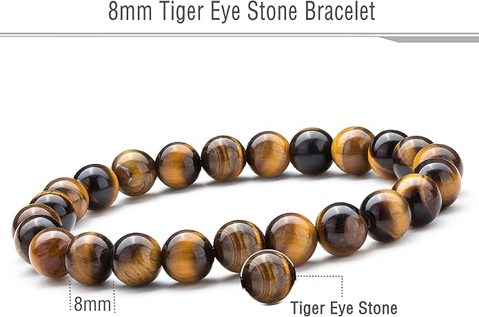 Hamoery Men Women 8mm Natural Stone Lava Rock Diffuser Bracelet Elastic Yoga Agate Beads Bracelet Bangle