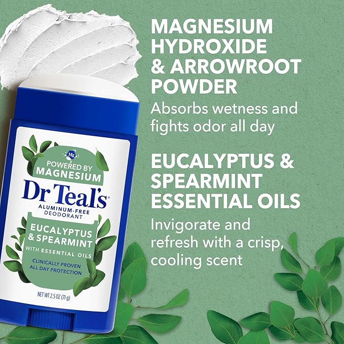 Dr. Teals Eucalyptus Deodorant Gift Set (2 Pack, 2.5oz Ea.) - Eucalyptus Essential Oils with Shea Butter & Arrowroot Powder - Aluminum, Paraben, & Phthalate Free - Dermatologist Tested