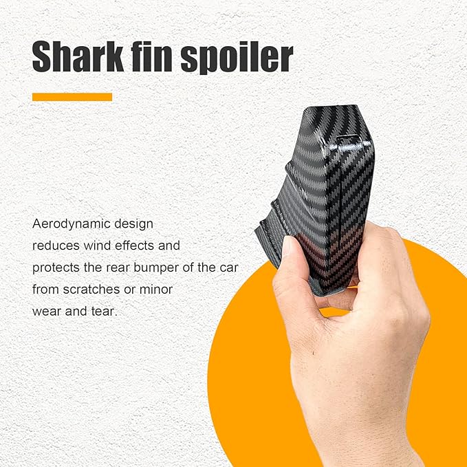 Augeny 4PCS Car Rear Lower Bumper Wing Lip Diffuser, Anti-Crash Auto Shark Fin Spoiler Protector with Mounting Screws, Universal Rear Bumper Lip Diffuser Kit for Car SUV Truck (Carbon Fiber)