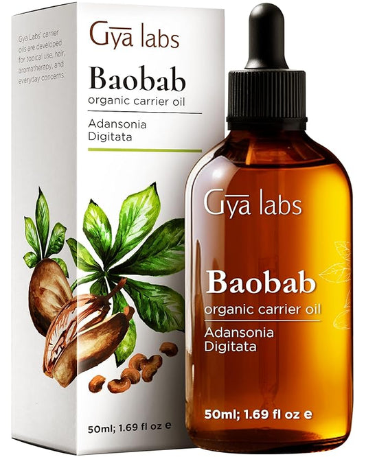 Gya Labs Baobab Oil - 1.7 Fl Oz - Carrier Oil for Hair, Skin, Face, Scalp & Body Massage