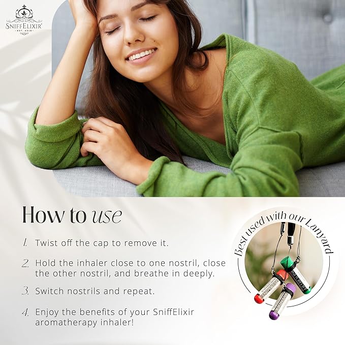 SniffElixir Nasal Stick Inhaler, Vapor Inhaler, Nasal Inhaler Stick, Camphor Essential Oil Inhaler for Clear Breathing & Chest Comfort, Organic Blend