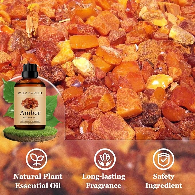 Amber Essential Oils 60ML, Pure Amber Essential Oil for Aromatherapy Diffuser - 2 Fl Oz