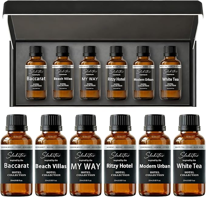 Hotel Diffuser Oil Gift Set – Luxury Hotel Inspired Fragrance Oils for Diffusers, Premium Aromatherapy Home Fragrance, Long Lasting Scent for Bedroom, Spa & Office (Hotel Fragrance Set 20ml*6)