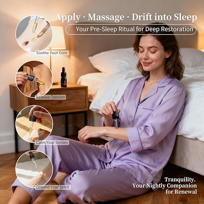 Tranquility Sleep Essential Oil Blend – Agarwood, Lavender & Ylang Ylang for Bedtime Relaxation, Calming & Deep Sleep – 5ml Natural Skin-Safe Aromatherapy by Asanté Labs (0.17 Fl Oz (Pack of 1))