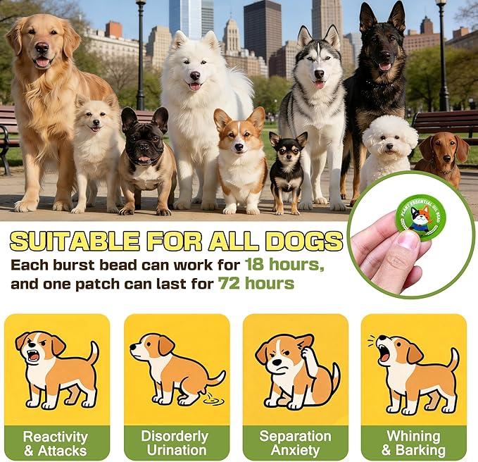 xcivi Calming Patches for Dogs, Dog Calming Diffuser, Calming Pheromones for Dogs, Non-Medicated Effective Stress Relief for Travel, Fireworks & Separation Anxiety