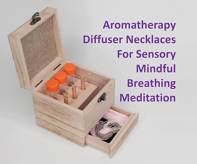 Aromatherapy Mindful Breathing Diffuser Necklaces Handmade in America By Stress Straws