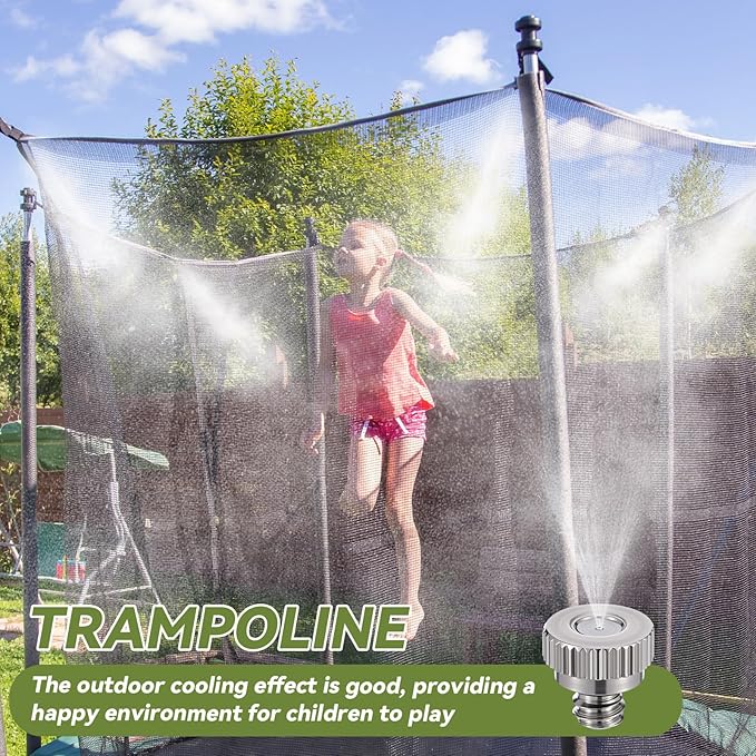 Zhengmy 100 Pcs 0.3mm Brass Misting Nozzles, Mister Nozzles Brass for Outdoor Cooling System Orifice 10/24 UNC Replacement Heads for Outdoor Cooling System(Silver)