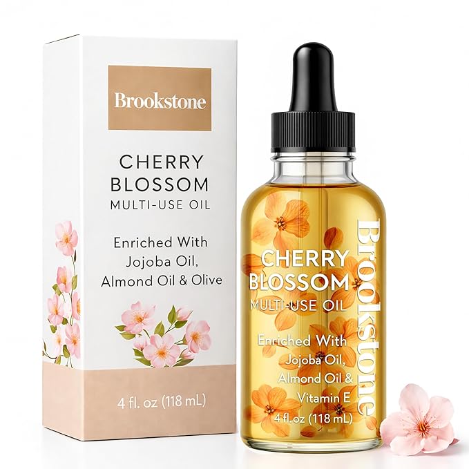 Brookstone Cherry Blossom Multi-Use Essential Oil - Light Floral Fragrance - Skin & Hair Nourishment