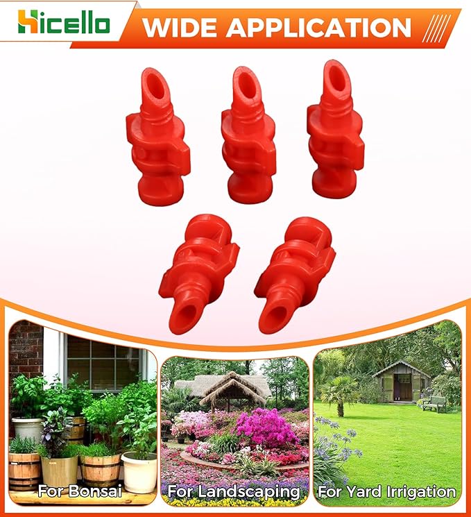 100PCS 360 Degree Misting Nozzle Irrigation, Sprinklers Sprayer for Garden Irrigation System, Micro Sprayer Refraction Automizing Drippers