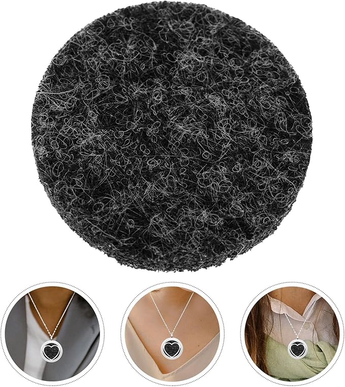 INOOMP 100pcs Deep Gray Refill Aroma Pads Essential Oil Diffuser Pads for 30mm Pendant Locket Aromatherapy Accessory for Home Fragrance and Relaxation