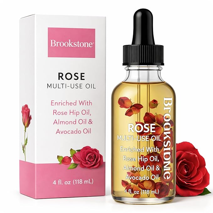 Brookstone Rose Multi-Use Essential Oil - Soothing Aromatherapy & Skincare Oil - Floral Rose Scent
