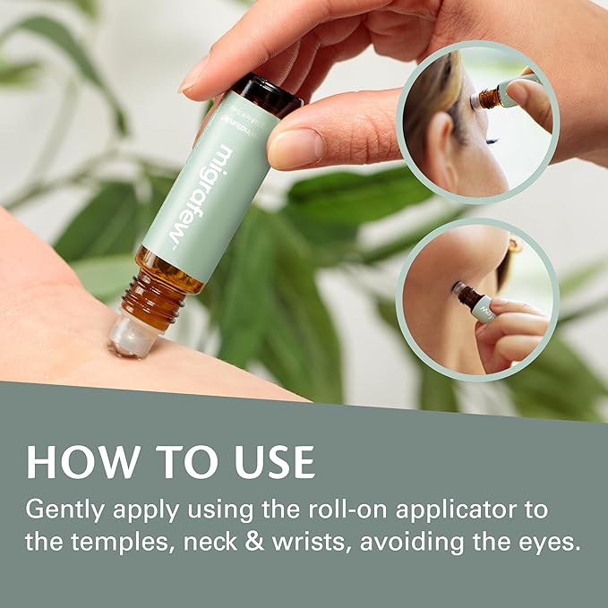 MigraFew Aromatherapy Migraine Roll On | Compact Headache Relief with Cooling Metal Roller for Head Tension and Pressure, Made with Peppermint, Spearmint and Lavender Essential Oils (Pack of 3) by M3