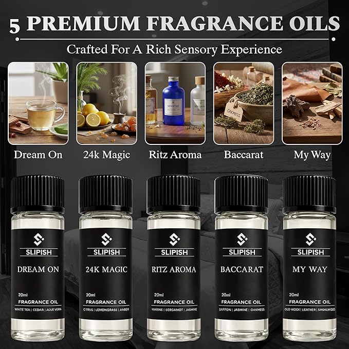 Hotel Diffuser Oil Discovery Kit – 5 × 20ml Fragrance Oils | Inspired by Elite 5-Star Hotel Scents | Aromatherapy Oils for Home, Office & Car Diffusers | Saffron, Leather, Sandalwood & More