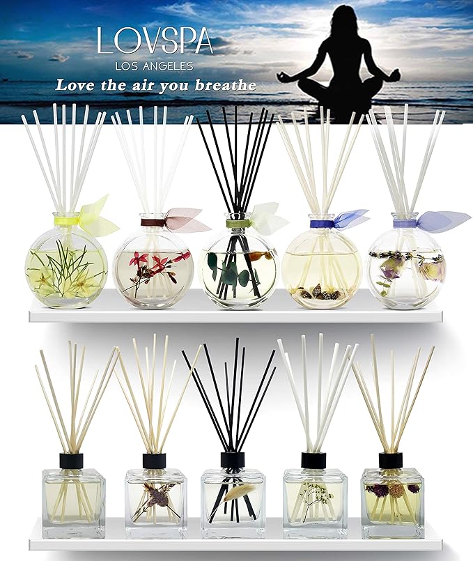 LOVSPA REVITALIZE Mandarin Lime & Basil Diffuser Oil - Essential Oils for Diffuser Refill & Air Freshener Room Spray - Long-Lasting & Natural Home Fragrance, Scented Oil for Diffusers, USA Made, 4oz