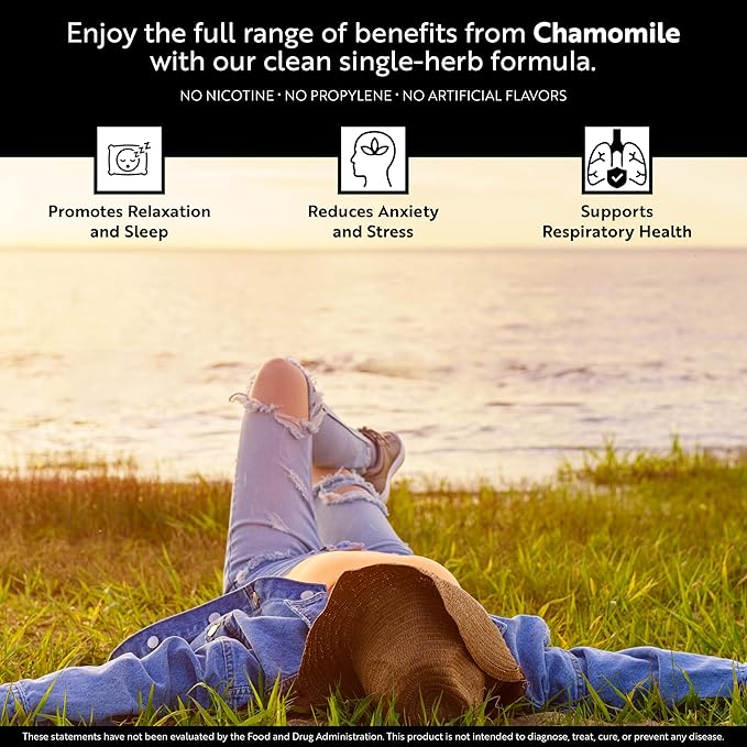 5:1 Formulas Chamomile Organic Aromatherapy Diffuser - Non-Nicotine Lab-Tested Essential Herbal Personal Diffuser with Vegetable Glycerin