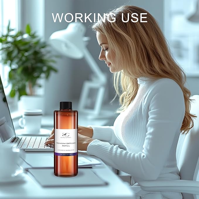 Diffuser Oil Luxury Essential Oils for Diffuser Refill & Air Freshener,Long-Lasting Natural Home Fragrance and Hotel Scent for Diffusers - 8.45 Fl.oz(250ml), Lavender & Sandalwood