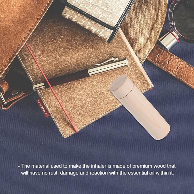 Wooden Nasal Inhaling Stick Essential Oil Fragrance Tube Portable Scent Sniffing Stick for Aromatherapy and Relaxation