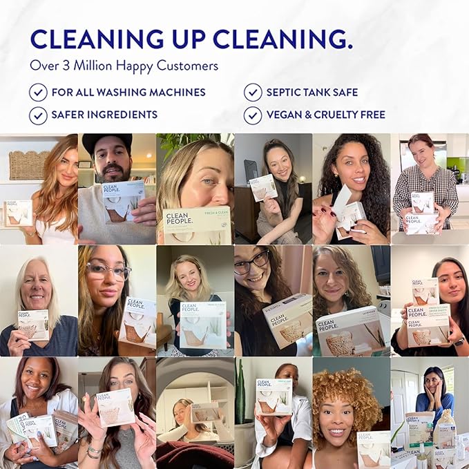 The Clean People Fabric Softener Sheets - Dryer Sheets - Softens & Removes Static Cling - Vegan Laundry Softener, Essential Oils - Lavender 240 Pack