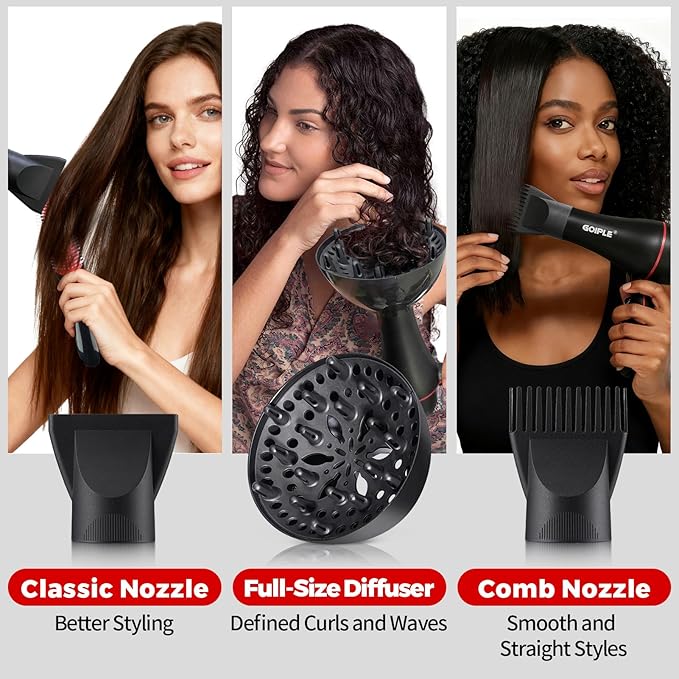 21Pcs Professional Hair Dryer Kit - Ionic, Lightweight, Low Noise, Constant Temperature, 1800W Blow Dryer for Women and Men - Includes Hair Dryer, Nozzles, and Accessories Set
