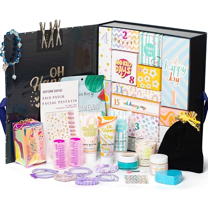 Valentines Day Gifts Advent Calendar Bath and Body Gift Basket Set for Women, Spa Gift Basket 15-Days Bath Gift Set Self Care Gift, Advent Beauty Calendar Countdwon Birthday Gifts, Christmas