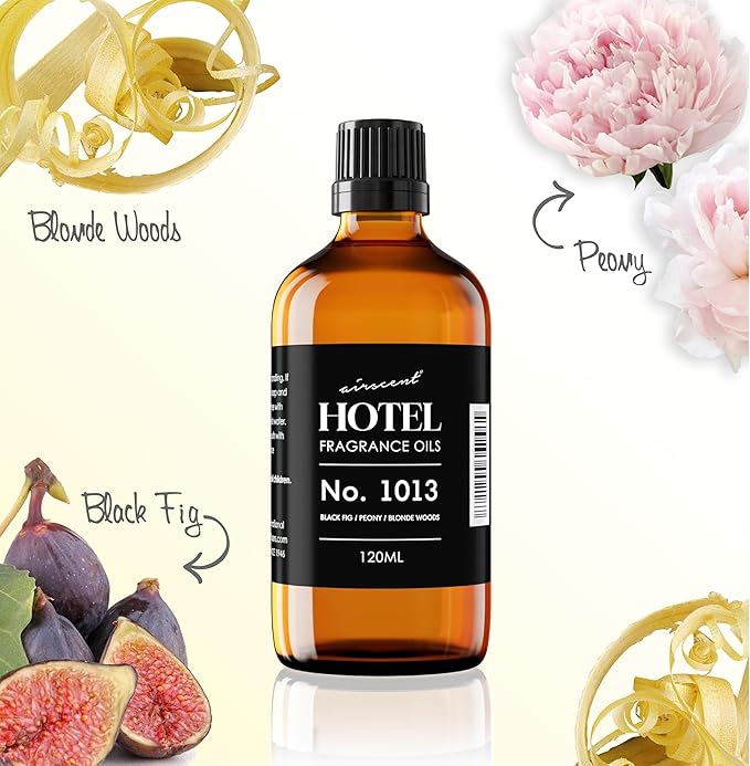 AirScent Hotel Diffuser Oil No. 1013 - Black Fig Peony Blonde Woods - Hotel Scent Dupe - Premium Fragrance Oil for Ultrasonic and Waterless Diffusers and Crafting - 500 mL, 16.9 fl oz Glass Bottle