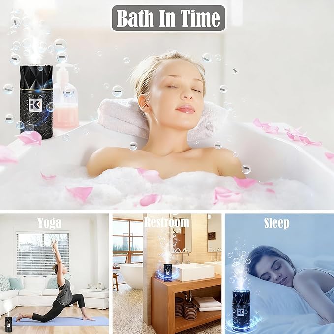 Essential Oil Diffuser, 35 Million Negative Ions Fresh Air, Glass Oil Diffuser with Warm Night Light, Auto Shut-Off, 250ml Ultrasonic Cool Mist Humidifier for Home,Car,Spa,Yoga (Black, Lavender)