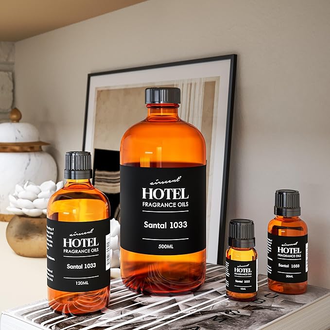 AirScent Santal Diffuser Oil No. 1033 - Santal-33 Inspired Perfume Dupe - Cardomom Sandalwood Iris - Premium Fragrance Oil for Ultrasonic and Waterless Diffusers and Crafting - 120 mL, 4 fl oz