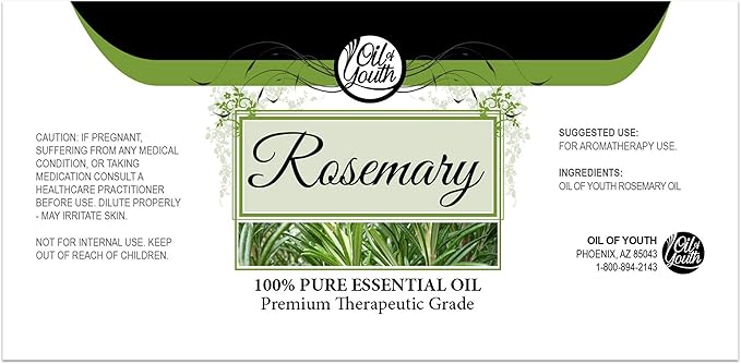 Oil of Youth 8oz Rosemary Essential Oil Bulk