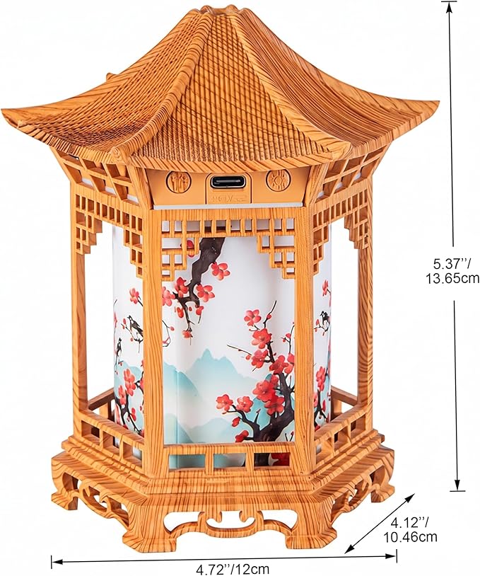 Essential Oil Diffusers, Chinese Lantern Aroma Diffuser & Night Light - 160ml Essential Oil Diffuser with Dual Mist Modes, Dual Color Temperatures, Shallow Wood Grain for Bedroom Office, Khaki, Essen
