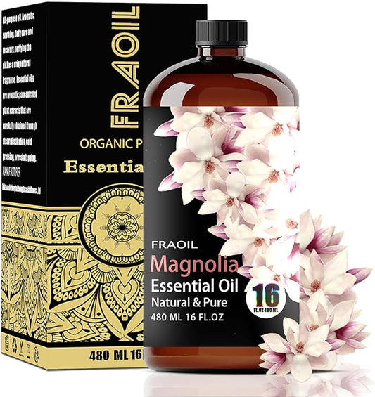 Magnolia Essential Oil, Magnolia Oil 16 Fl Oz 480 ML for Diffuser Humidifier Yoga Cleaning DIY Candle Soap Making Perfume Gift for Women Essential Oils FRAOIL (Magnolia 16 Fl Oz (Pack of 1))
