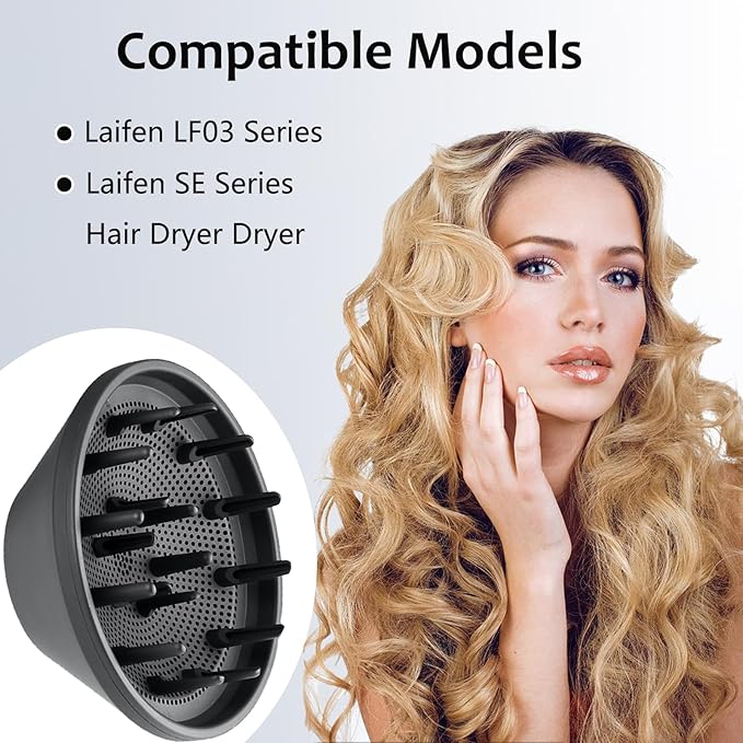 Diffusion Nozzle for Laifen Swift LF03 Series SE Series Hair Dryer, 360° Rotating Magnetic Diffuser Nozzle Fluffy Smooth Anti-fly Attachment