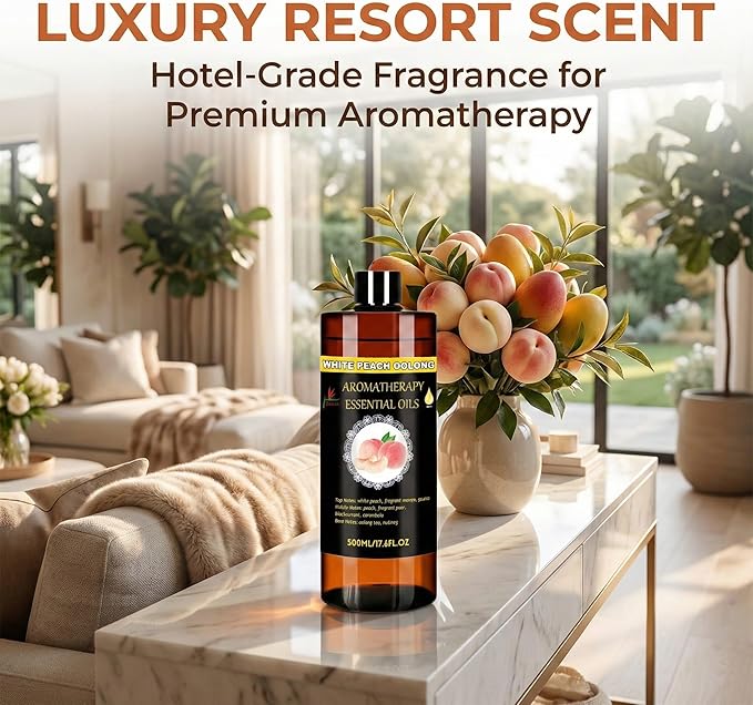 Essential Oils Diffuser Oil Refill 17.6fl.oz Large Volume Plant-Based Formula Aromatherapy Oil Air Refreshing Odor Reducing Long Lasting Scent Home Hotel Office Use Elitzia ET500EO3