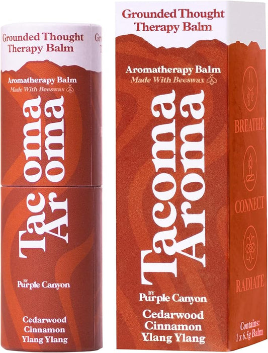 Essential Oils Balm Stick | Grounded Thought Aromatherapy Balm | All Natural Body Balm | Cedarwood, Cinnamon & Ylang Ylang Essential Oils Blend To Support Concentration and Focus | 6.5 grams