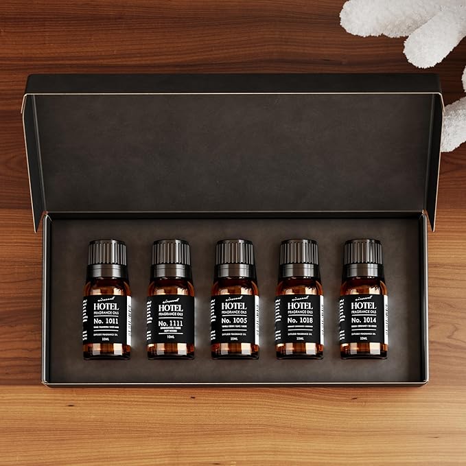 AirScent Hotel Diffuser Oil Gift Set - Seaside Hotel Scents - 10 mL, 0.34 fl oz Fragrance Oil for Aromatherapy Diffusers - Scents Inspired by My Way 1 Hotel and Other 5-Star Hotel Seaside Blends