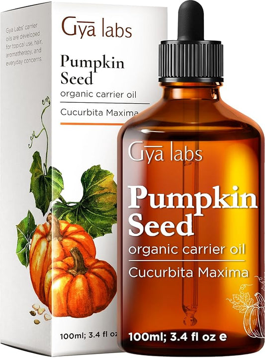 Gya Labs Pumpkin Seed Oil - 3.4 Fl Oz - Carrier Oil for Hair, Skin, Face, Scalp & Body Massage