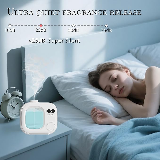 Waterless Essential Oil Diffuser Portable Cordless Aromatherapy Scent Machine for Home Office Car Large Room Battery Powered Ultrasonic Diffuser with 5 Mist Modes for Bedroom Classroom Travel