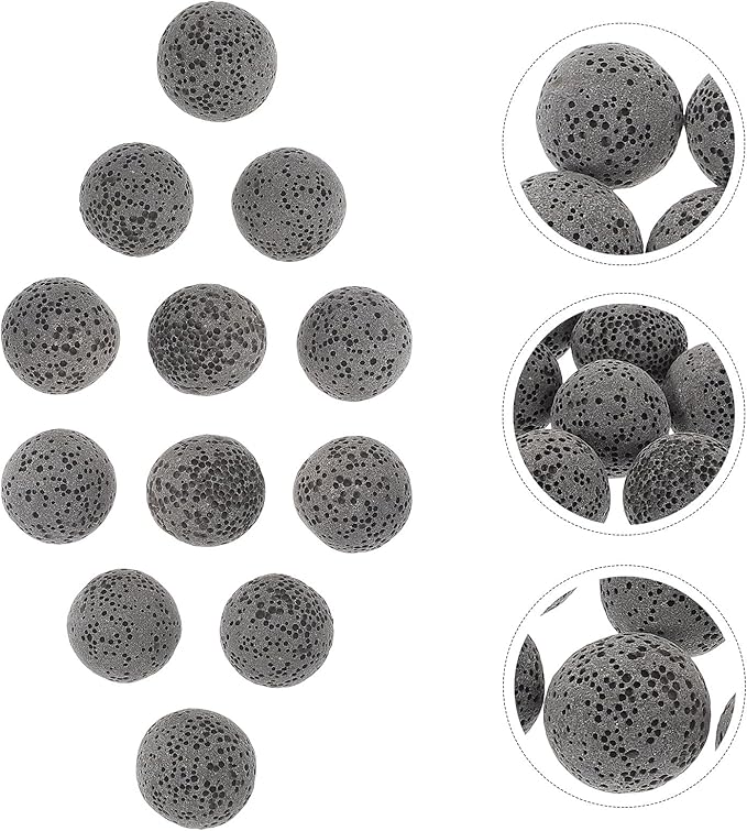 SAFIGLE Volcanic Rock Aromatherapy Stone 16mm Natural Lava Diffuser Stones 20pcs Passive Fragrance Expanding Rocks for Home Relaxation and Essential Oil Diffusers