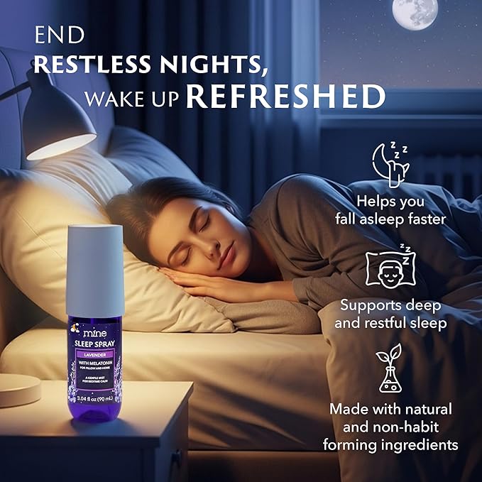 Lavender Sleep Spray with Melatonin - Relaxing Gifts for Teen Girls and Women – Natural Pillow Mist for Sleep, Calming Bed Spray for Adults, Gifts for Mom