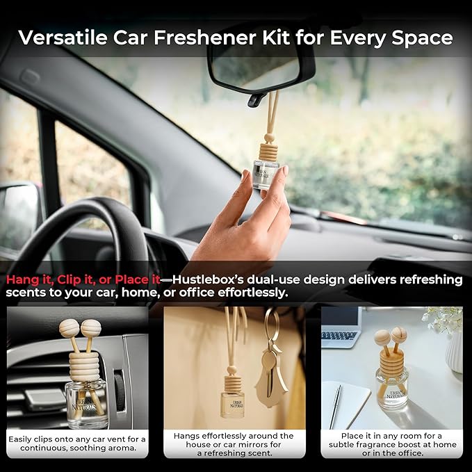 Smoked Vanilla Hanging Car Air Freshener and Essential Oil Diffusers with Vent Clips - 25-Pack Automobile Aromatherapy Diffuser Bottles - Kit Ideal for Resale, Gifts & Party Favors
