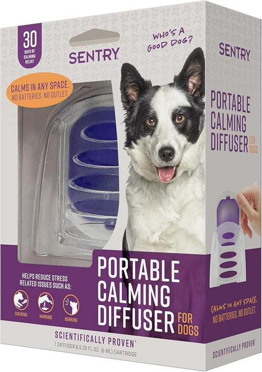 Sentry Behavior Portable Calming Diffuser for Dogs, Reduces Stress and Bad Behavior with Calming Pheromones, Easy-to-use Portable Design, 30 Day Release