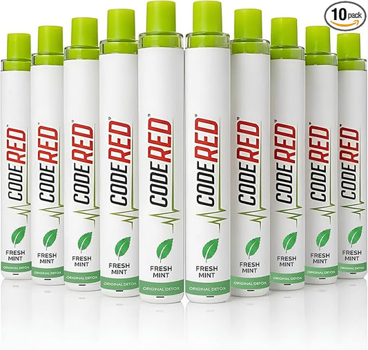 Code Red V-Aid Fresh Mint Plant-Based Herbal Stick 10-Pack - Portable Herbal Stick Set with Mullein, Thyme & Essential_Oil Mint - Companion for Daily Routines (10 Count)