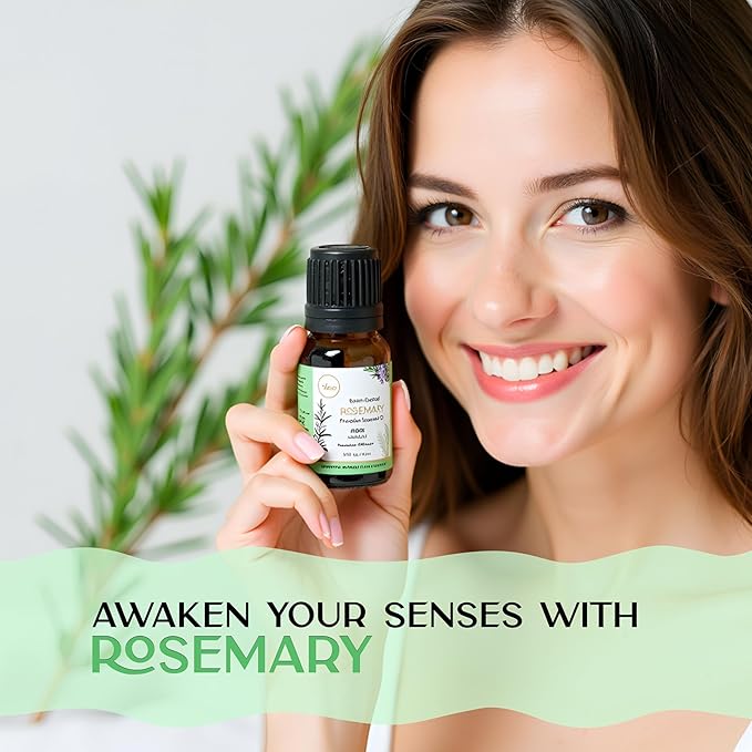 My Ace Rosemary Essential Oil | Pure, Natural & Premium Grade with Dropper for Scalp Care, Diffuser, Skin, Aromatherapy, Massage & Bath Use | 0.33 fl oz (Pack of 1)