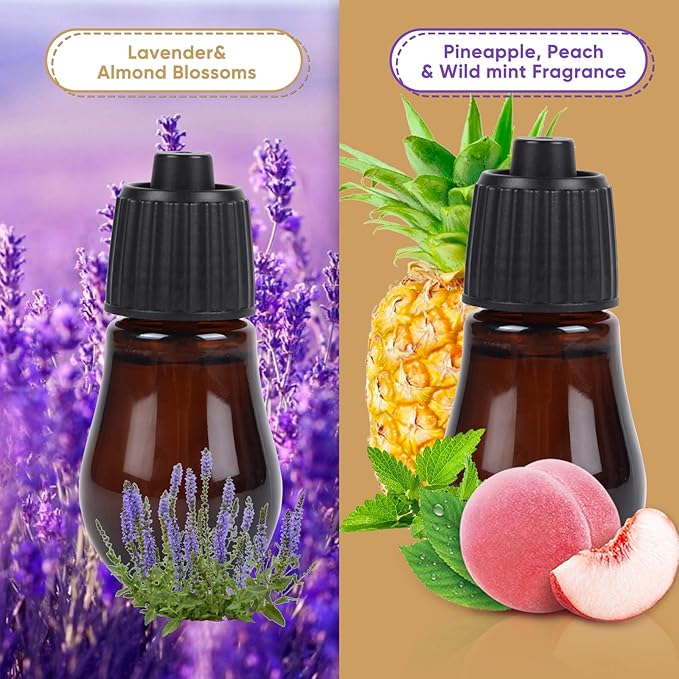 HAPPTWS Essential Oil Diffuser - Waterless Diffuser 3 Timer Settings Battery Powered for Bedroom Yoga Room Toilet Pet Room White