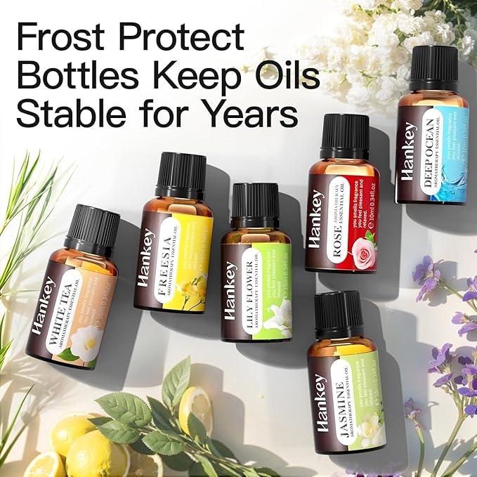 A CENTER Essential Oils Set Created for Humidifiers and Diffusers, Aromatherapy Diffuser Oils Scents, Essential Oil Kit for Home Use, Essential Oil Pack with Various Scents（8X10ML