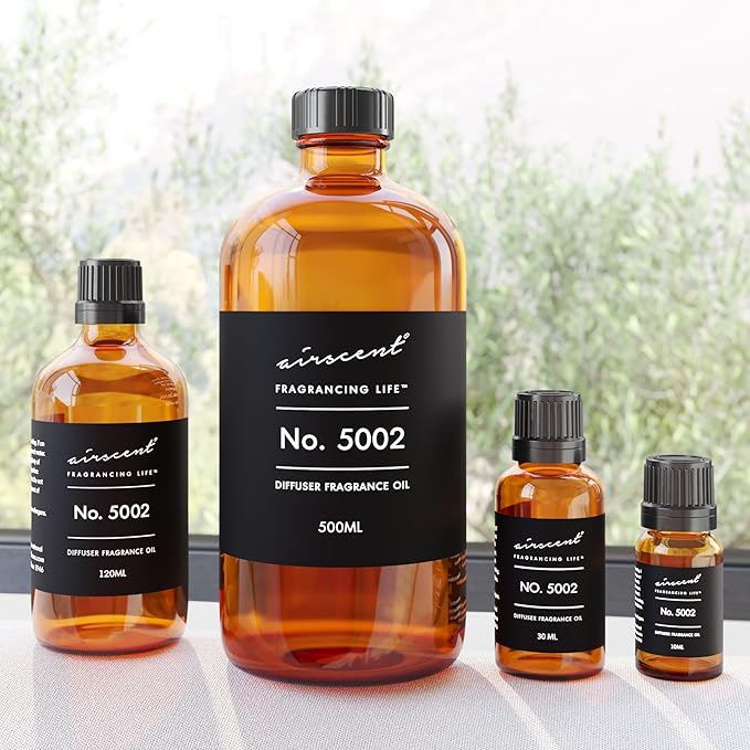 AirScent Creed-Aventus-Inspired Diffuser Oil - No. 5002 Perfume Dupe - Premium Fragrance Oil Blend for Ultrasonic and Waterless Diffusers and Crafting - 120 ml, 4 fl oz Glass Bottle with Dropper